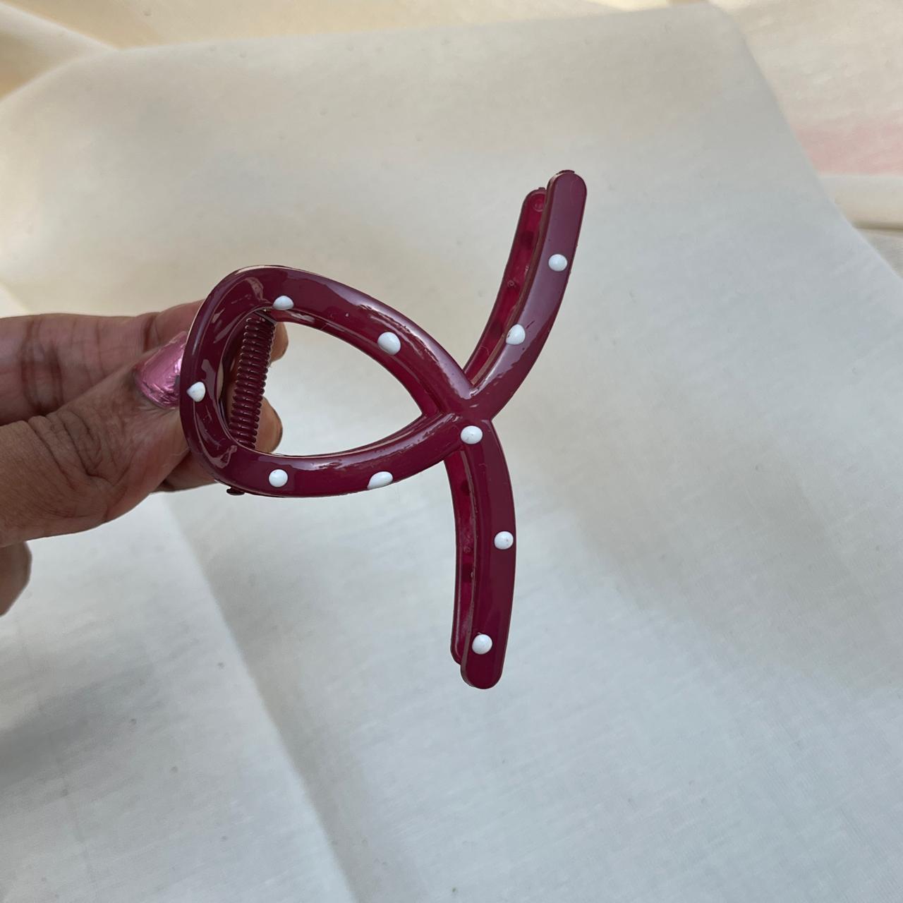 Polka Dot Medium Claw Hair Clip
