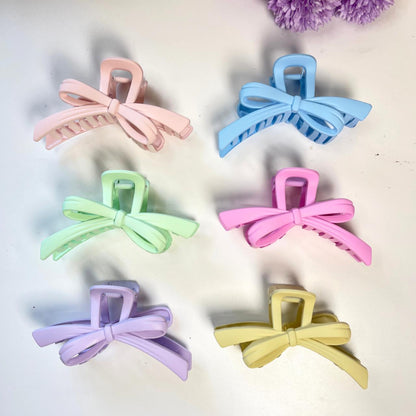 Pastel Bow Shape Claw Hair Clip - Large