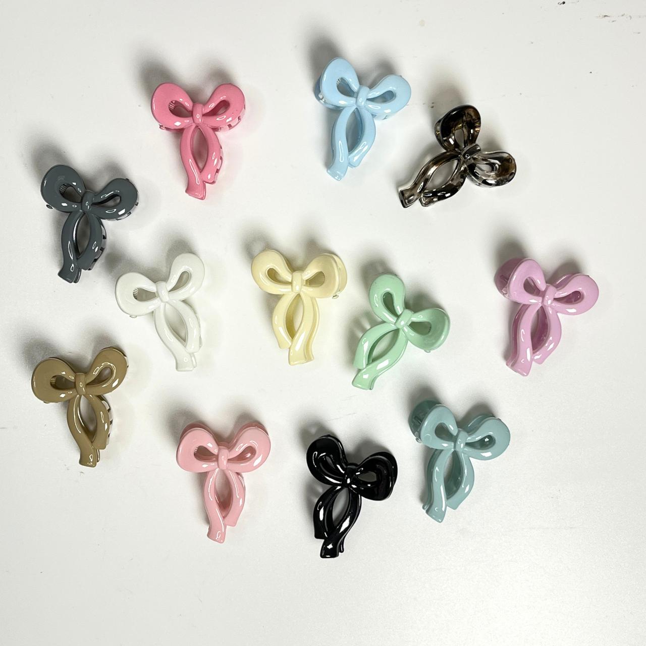 Mini Bow Shape Pastel Claw Hair Clip - Small
