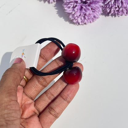 Cherry Bead Elastic Hair Tie (Pack of 1)