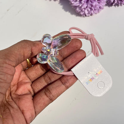 Crystal Butterfly Elastic Hair Tie (Pack of 1)