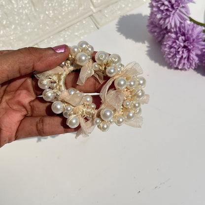 Pearl Embellished Scrunchie with Ribbon Detail (Pack of 1)