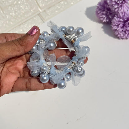Pearl Embellished Scrunchie with Ribbon Detail (Pack of 1)