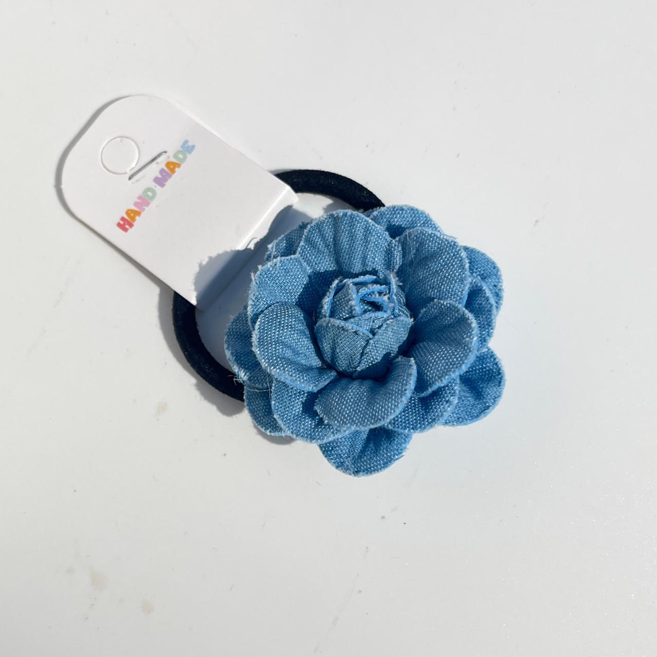 Denim Flower Elastic Hair Tie (Pack of 1)