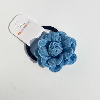 Denim Flower Elastic Hair Tie (Pack of 1)