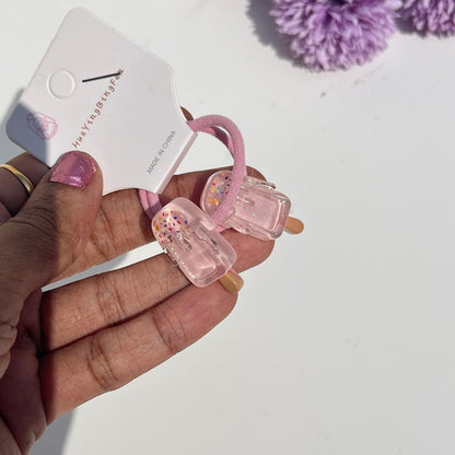 Mini Popsicle Charm Elastic Hair Ties (Set of 2)