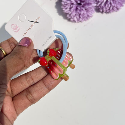 Mini Popsicle Charm Elastic Hair Ties (Set of 2)
