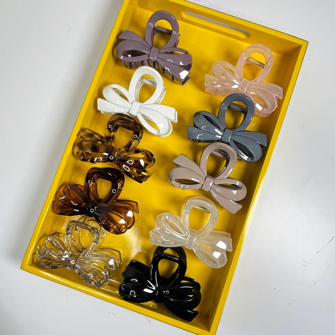 Glossy Bow Claw Clip - Medium