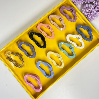 Pastel Abstract Wave Claw Clip - Medium