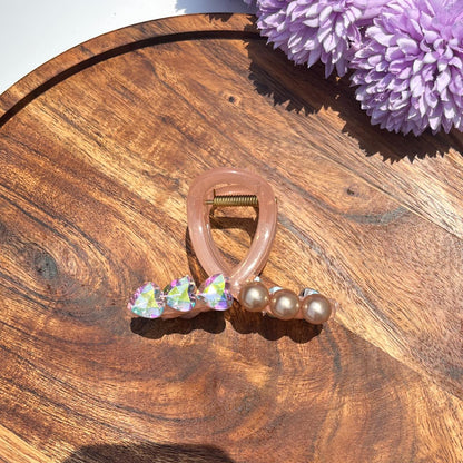 Aurora Pearl Crystal Claw Clips - Medium