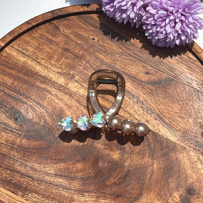 Aurora Pearl Crystal Claw Clips - Medium