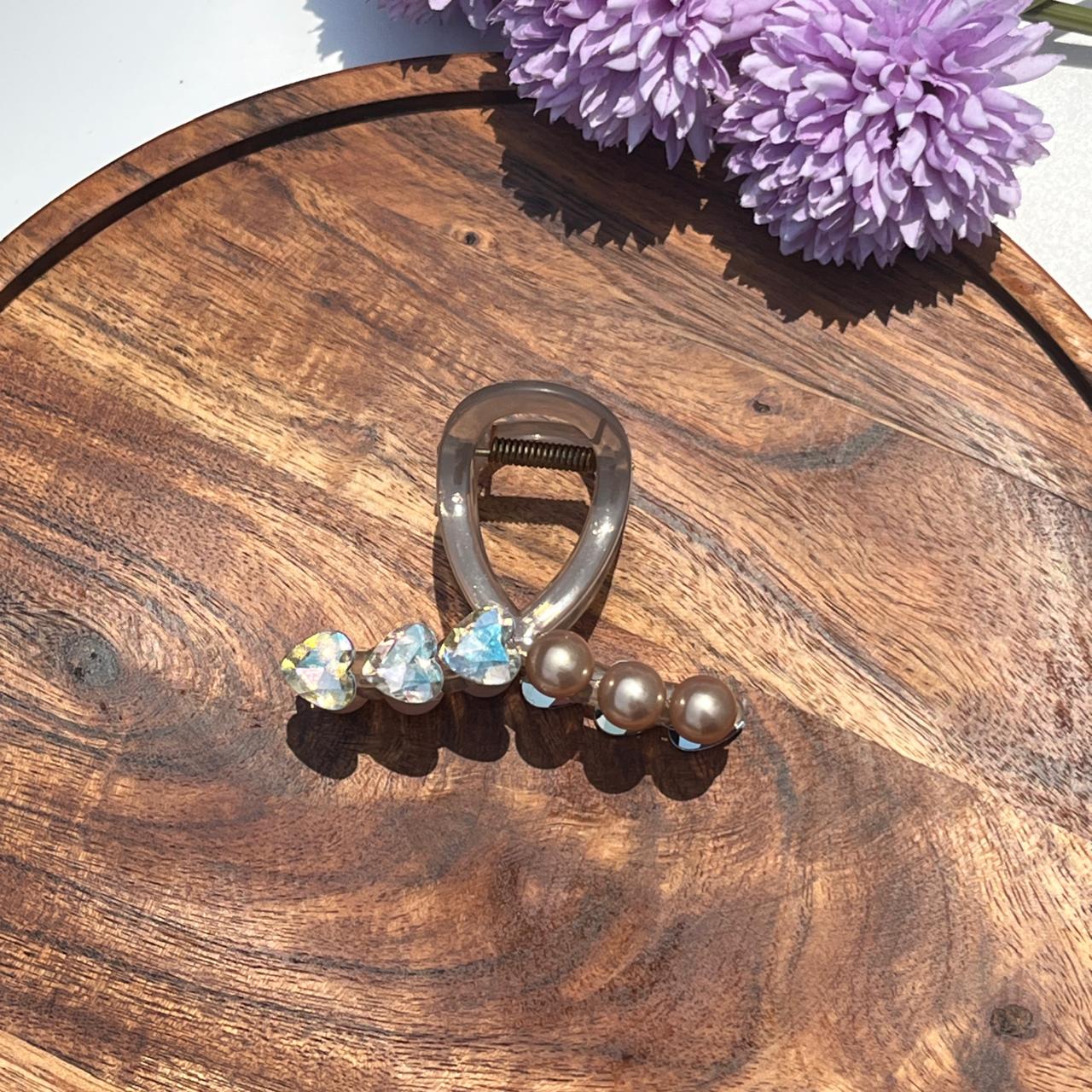 Aurora Pearl Crystal Claw Clips - Medium