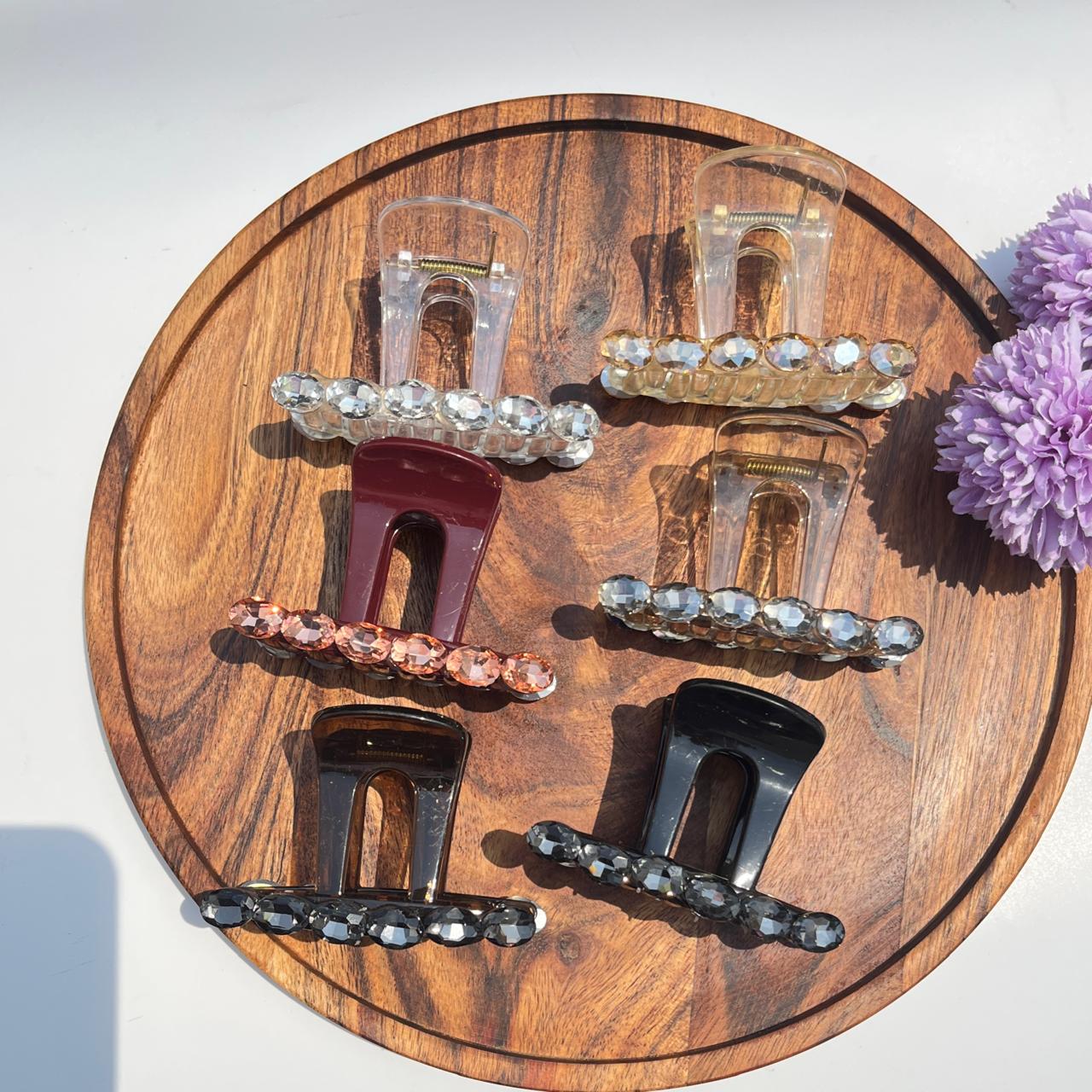 Crystal Edge Luxe Claw Clips - Medium