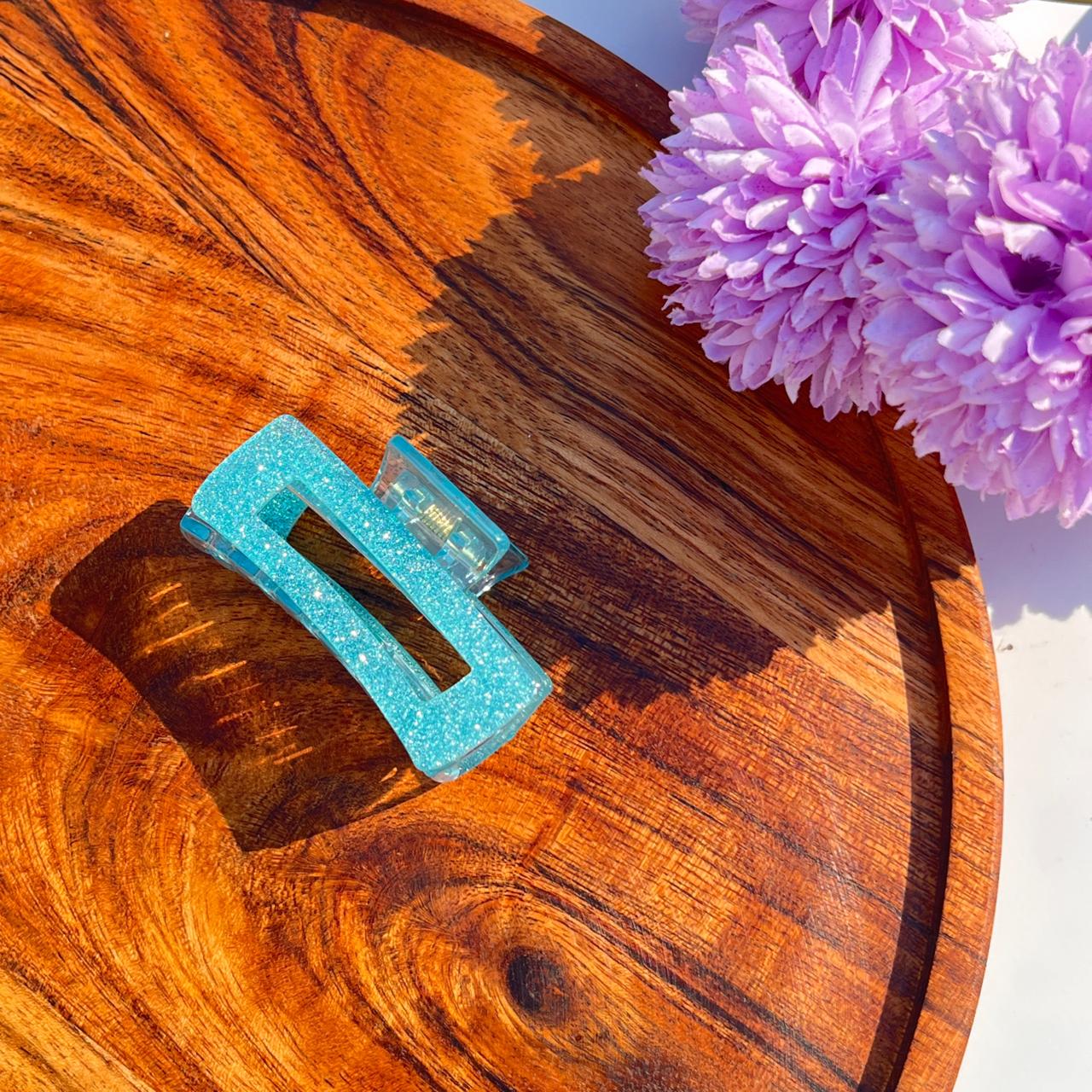 Shimmer Glow Rectangle Claw Clips