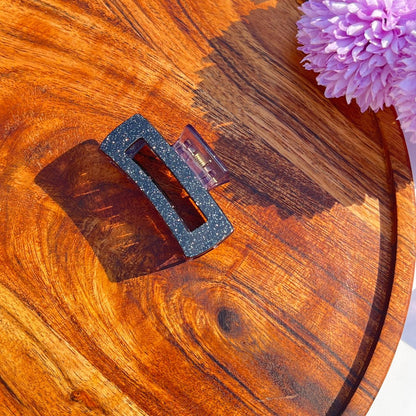 Shimmer Glow Rectangle Claw Clips