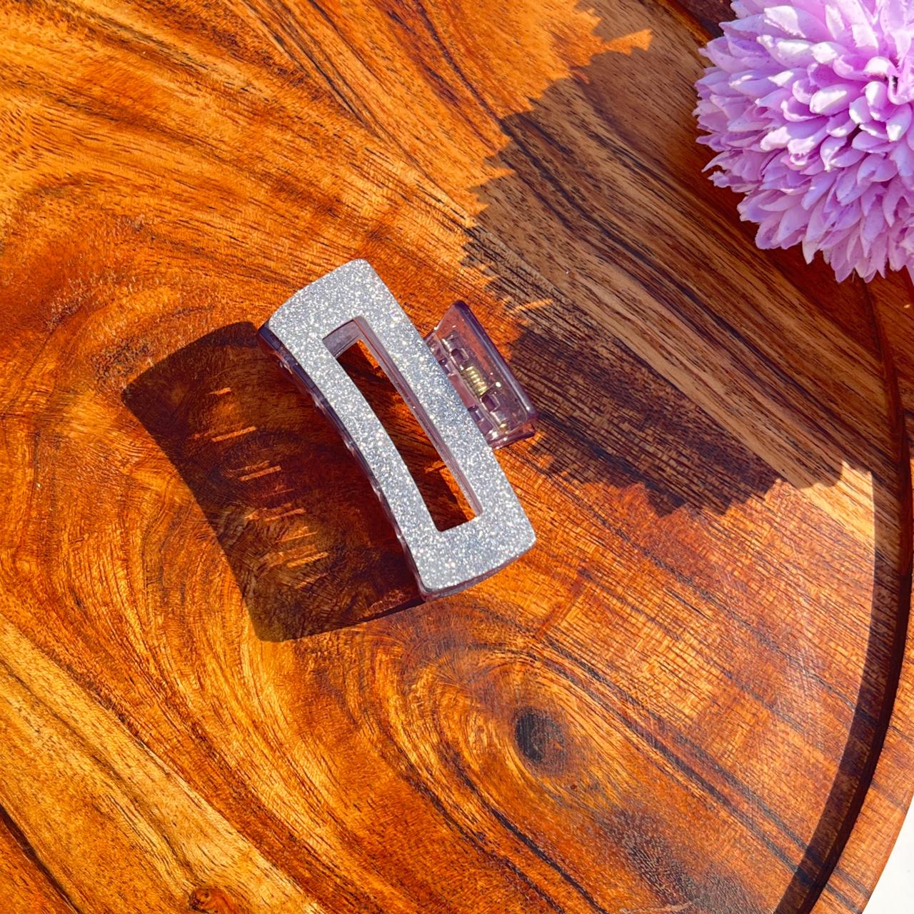 Shimmer Glow Rectangle Claw Clips