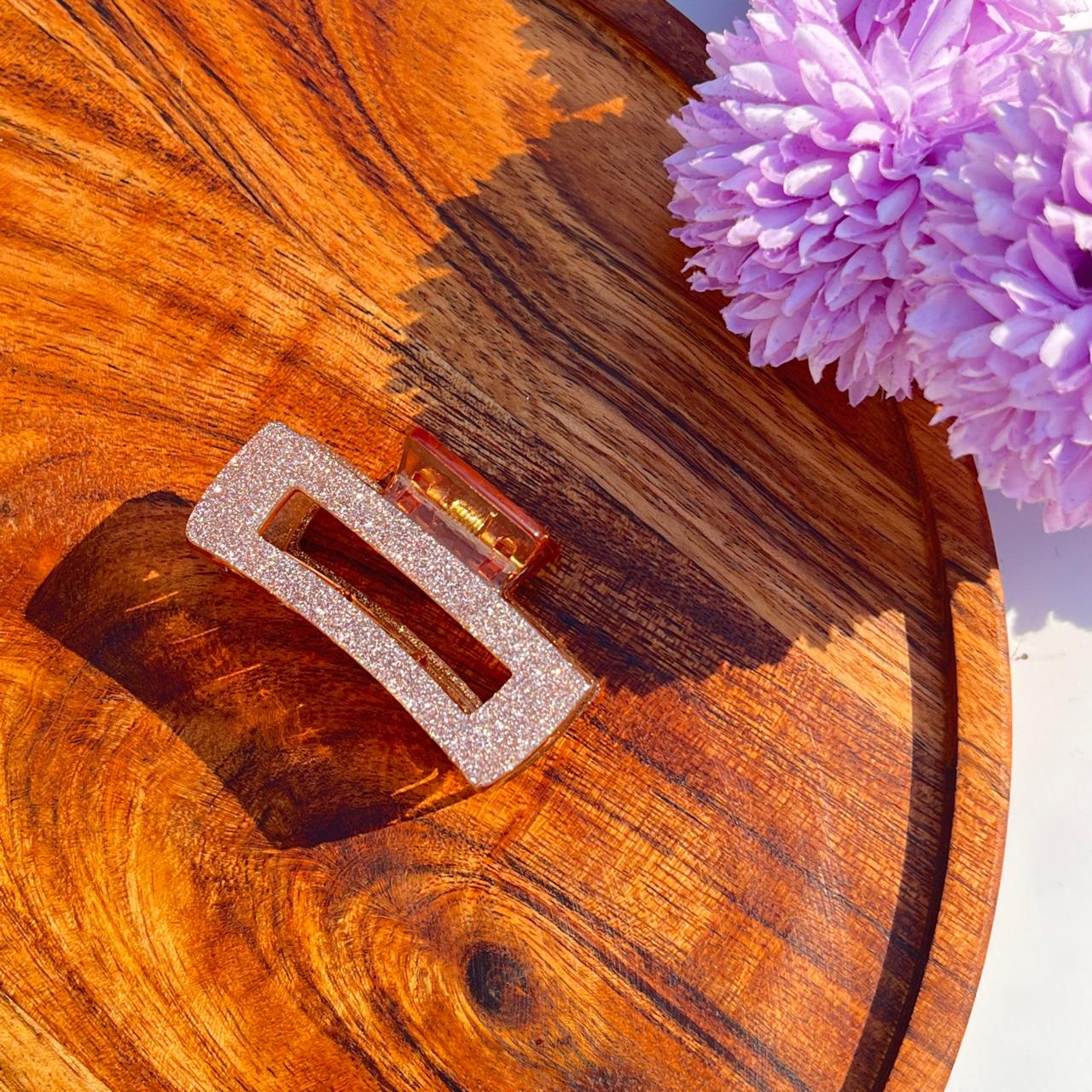 Shimmer Glow Rectangle Claw Clips