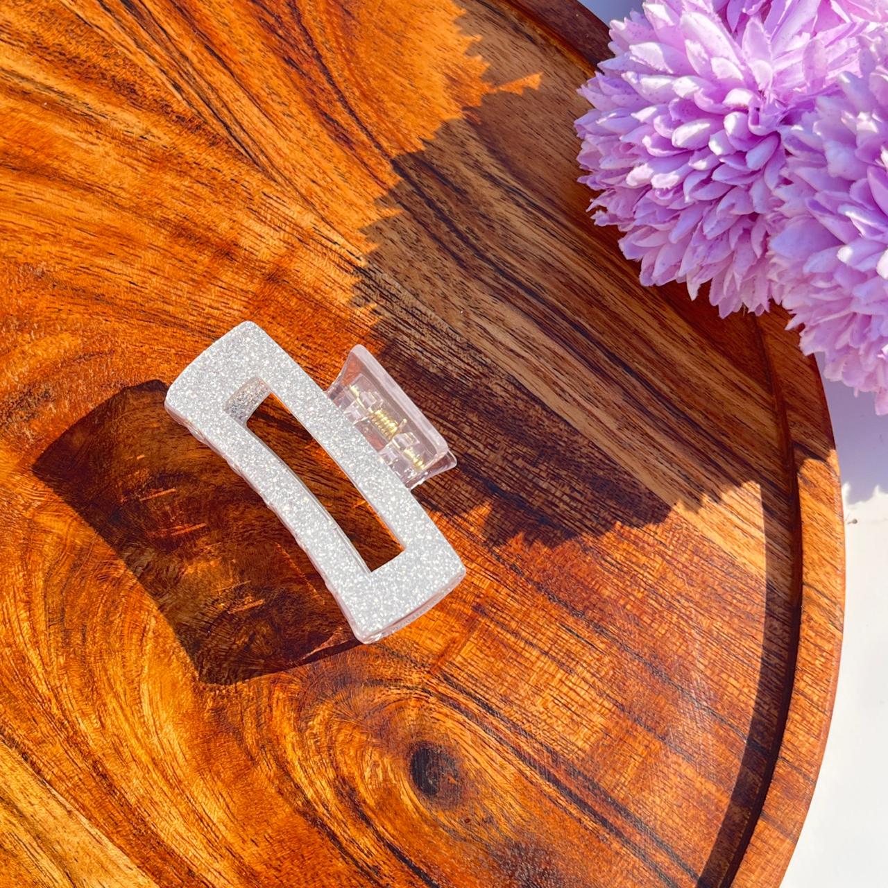 Shimmer Glow Rectangle Claw Clips