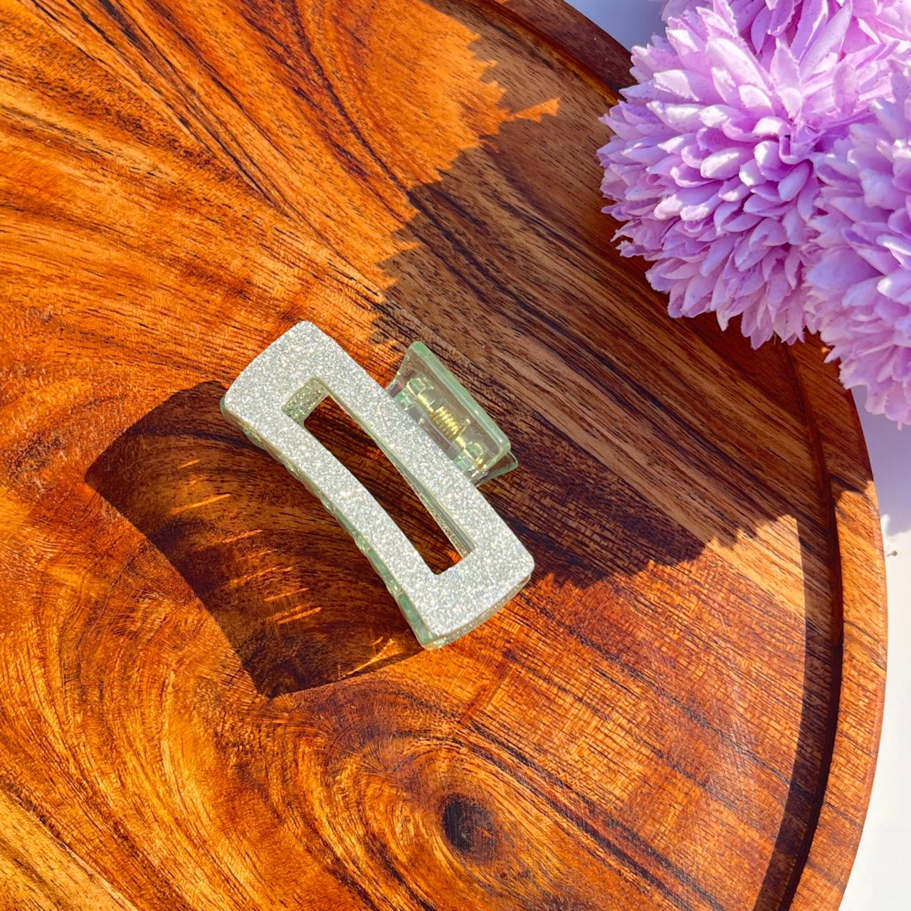 Shimmer Glow Rectangle Claw Clips