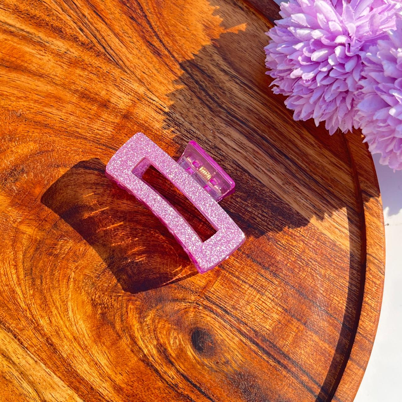 Shimmer Glow Rectangle Claw Clips