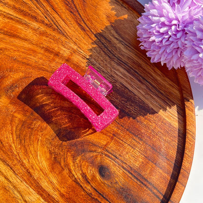 Shimmer Glow Rectangle Claw Clips