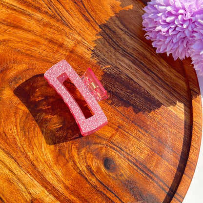 Shimmer Glow Rectangle Claw Clips