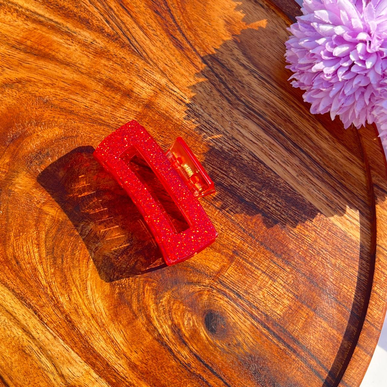 Shimmer Glow Rectangle Claw Clips