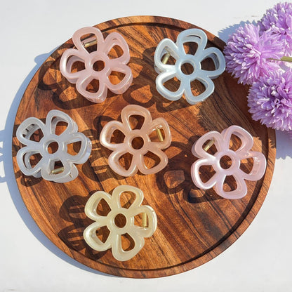 Glossy Blossom Flower Claw Clips