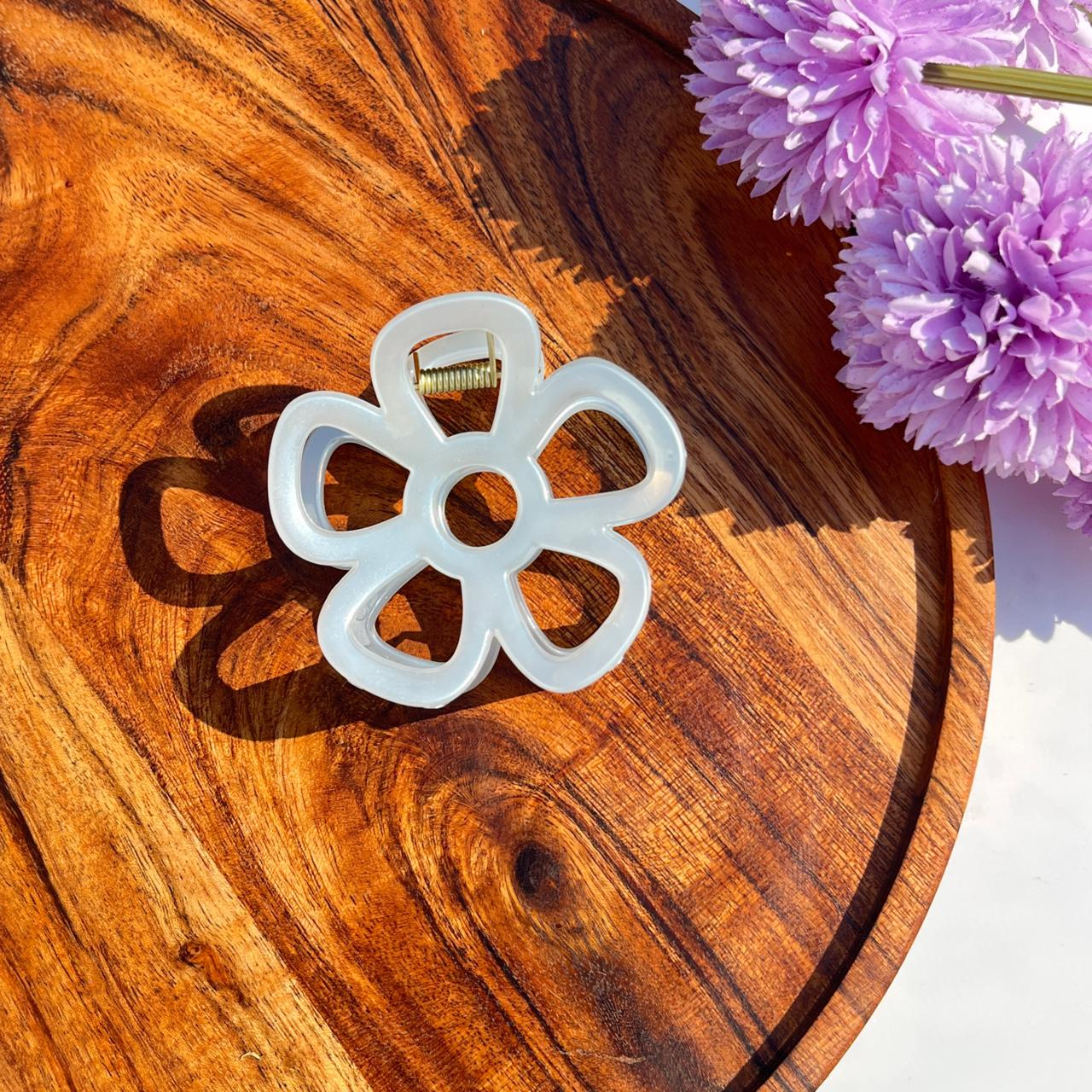 Glossy Blossom Flower Claw Clips