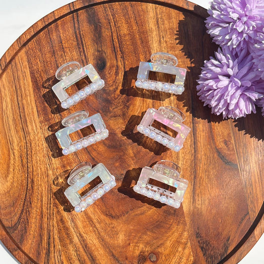 Opal Pearl Glow Claw Clip