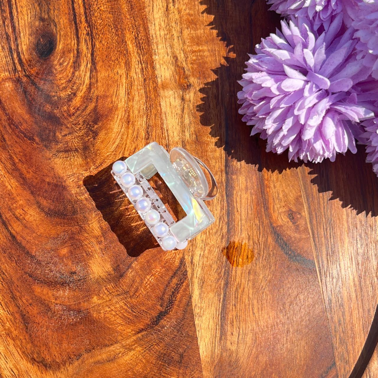 Opal Pearl Glow Claw Clip