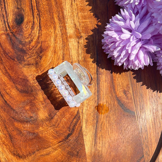 Opal Pearl Glow Claw Clip