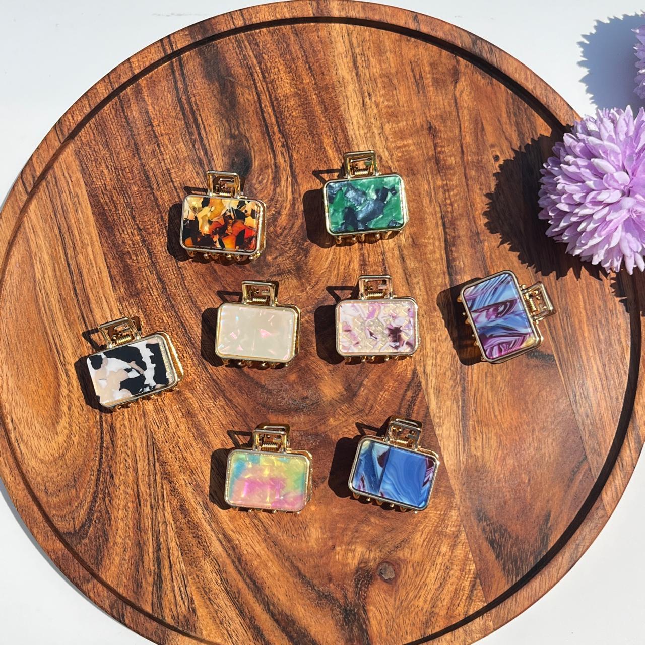Marble Luxe Mini Claw Clips