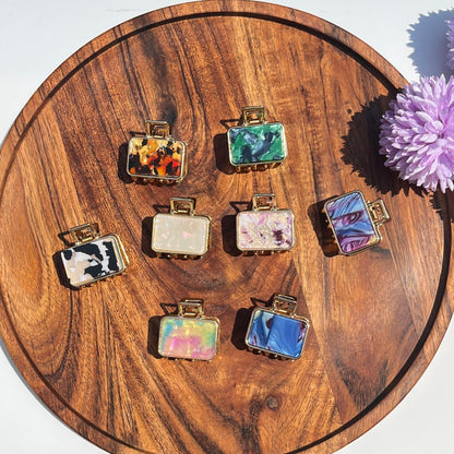 Marble Luxe Mini Claw Clips