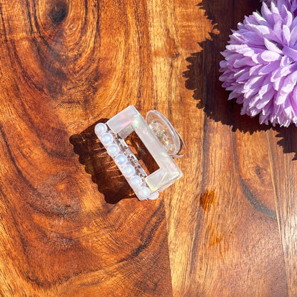 Opal Pearl Glow Claw Clip