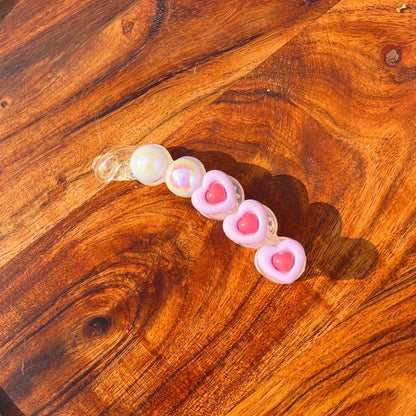 Pastel Candy Heart Banana Clip - Medium