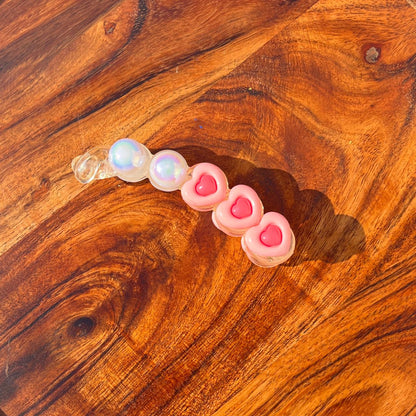 Pastel Candy Heart Banana Clip - Medium