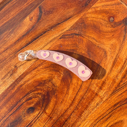 Glitter Love Charm Banana Clip - Medium