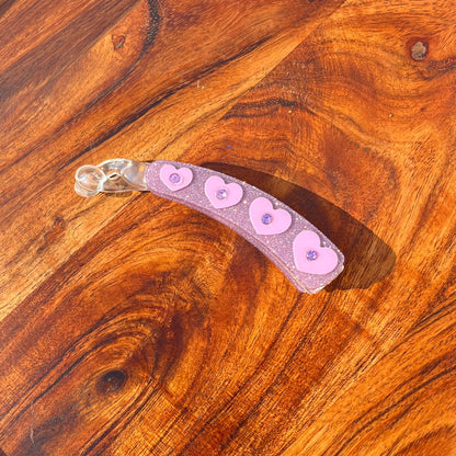 Glitter Love Charm Banana Clip - Medium