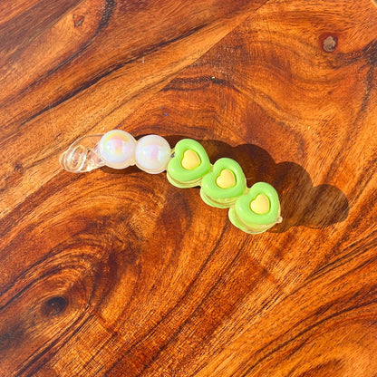 Pastel Candy Heart Banana Clip - Medium