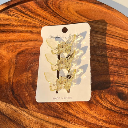 Crystal Butterfly Hair Clips – Combo Pack of 3