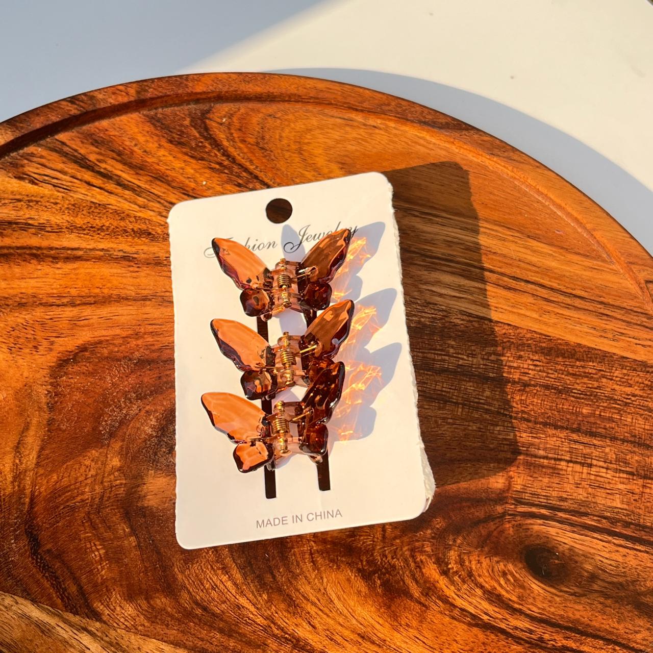 Crystal Butterfly Hair Clips – Combo Pack of 3