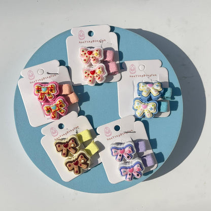Sweet Bow Cartoon Hair Clip - (Pack of 2)