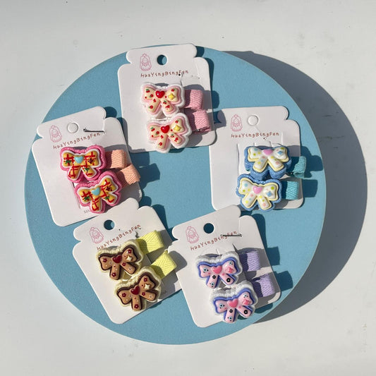 Sweet Bow Cartoon Hair Clip - (Pack of 2)