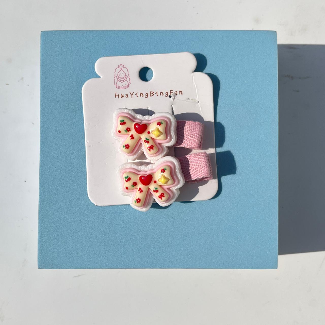 Sweet Bow Cartoon Hair Clip - (Pack of 2)