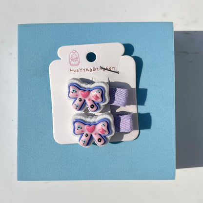 Sweet Bow Cartoon Hair Clip - (Pack of 2)