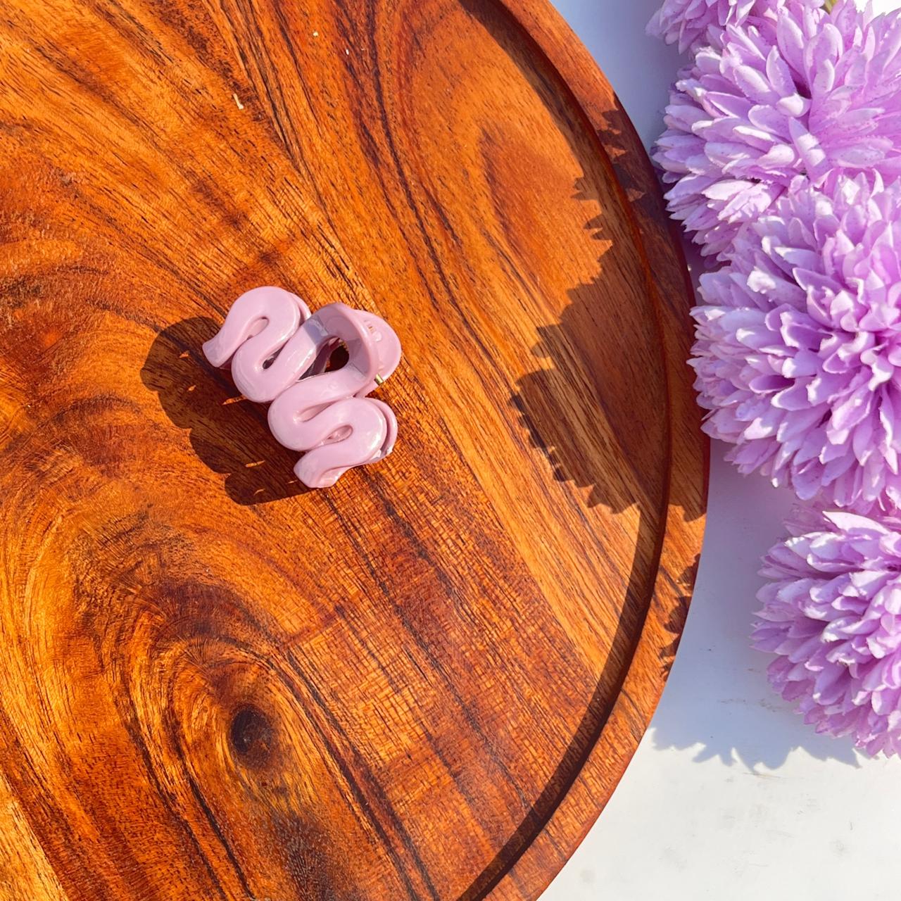 Wave Design Claw Clips(Small) – Pastel Glossy Collection
