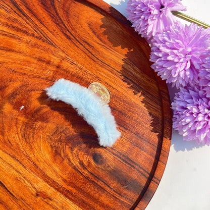 Soft pastel Fluffy Fur Claw Clips - Medium