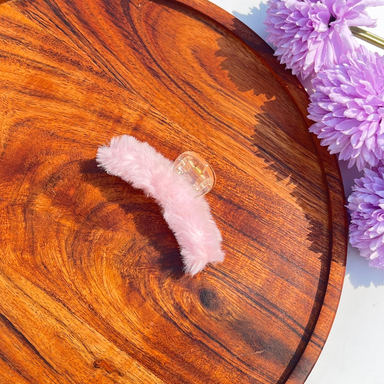 Soft pastel Fluffy Fur Claw Clips - Medium