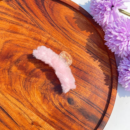 Soft pastel Fluffy Fur Claw Clips - Medium